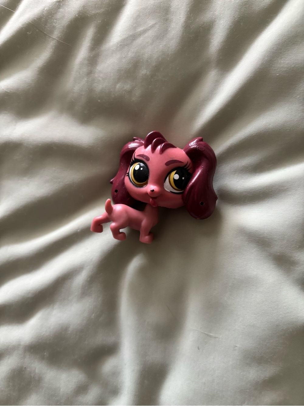 Littlest Pet Shop Pink and Dark Pink Puppy Figure